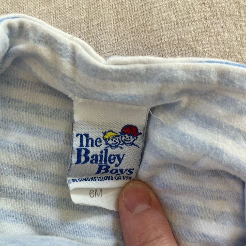 SOLD- Bailey Boys baby girl beach summer bubble romper onesie, size 6m - Picture 3 of 6